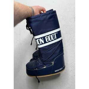 Moon Boots Original Icon Nylon Blue U.S. 9/10.5 Tecnica GREAT CONDITION
